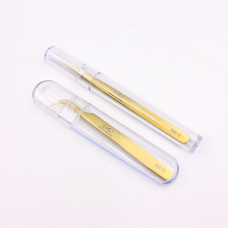 2020 FUNMIX New Gold Visokokvalitetne pincete od nehrđajućeg čelika Precizne pincete za produljenje trepavica