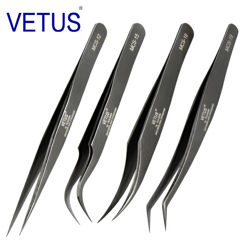 4db / szett Vetus MCS Series Gold Premium Beauty sminkcsipesz szempilla hosszabbításhoz Ultra Fine Tip Pinzák