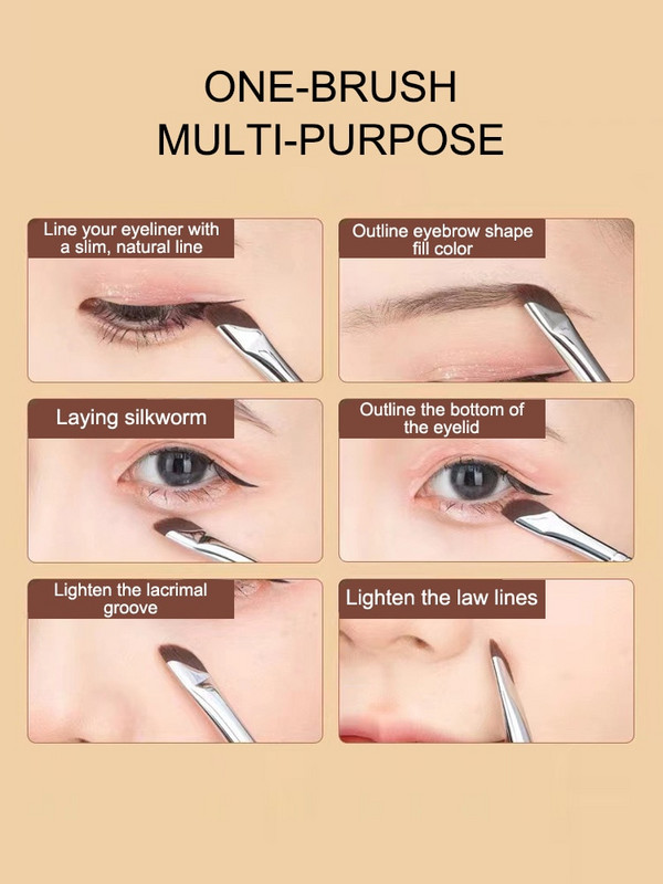 Izuzetno tanki srpasti kist za sjenilo Četkica za šminku s ukošenom oštricom Kapci dolje do ležeće svilene bube Četkica za obrve Četkica za oči