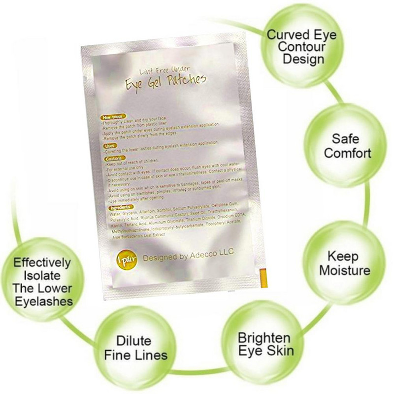 100 pari trepavica Gel flaster za cijepljenje trepavica ispod jastučića Flasteri za oči za ekstenzije trepavica Papirnate naljepnice za omote Alati za šminkanje