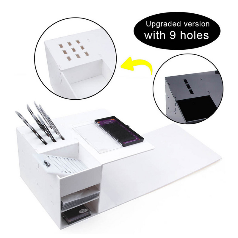 Blakstienų priauginimo pagalvės lentyna Blakstienų pagalvė Atminties putos blakstienų priauginimui Makiažo įrankiai Grožio salonas Kaklas Akrilo ekranas