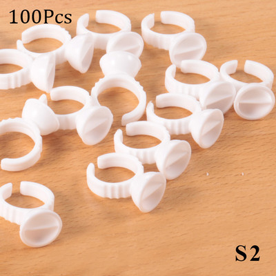 NOVO 50/100Pcs Držač ljepila za palete plavih trepavica Jednokratna paleta držača ljepila za prstene za produžavanje trepavica Pigment za tetoviranje