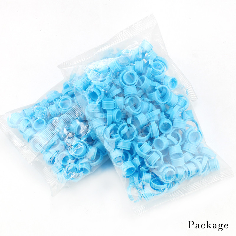 NOVO 50/100Pcs Držač ljepila za palete plavih trepavica Jednokratna paleta držača ljepila za prstene za produžavanje trepavica Pigment za tetoviranje