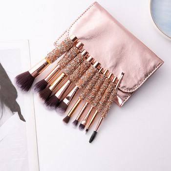 10 τμχ/σετ Gold Diamond Brushes Makeup Set Foundation Blending Powder Eye Face Brush with Bag Maquillaje Tool Kit maquillaje