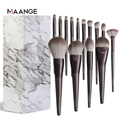 MAANGE 7/12/14PCS Set kistova za šminkanje s držačem Puder za lice Veliki puder u prahu Rumenilo Sjenilo Korektor Beauty Make up Tools