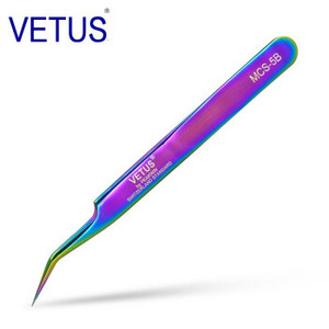 Pensetă pentru gene Vetus Original 100% pentru extensie de gene cu volum 3D 6D Vârf super fin Pensetă pentru machiaj cu închidere excelentă