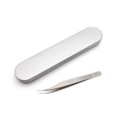 1kom kutija od bijelog lima Pinceta za sadnju trepavica Antistatička pristupačna pinceta za stvaranje volumena trepavica