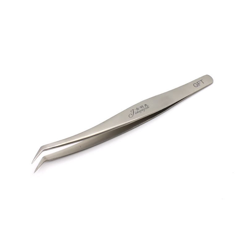 1kom kutija od bijelog lima Pinceta za sadnju trepavica Antistatička pristupačna pinceta za stvaranje volumena trepavica