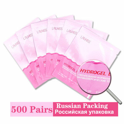 50/200/500 szempilla tapaszok oltott szempillapárnák építéséhez orosz csomagolás szem alatti papírmatricák szempilla hosszabbításhoz