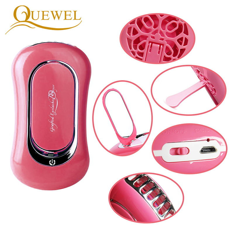 Extensie de gene USB Mini ventilator Aer condiționat Ventilatoare de gene Ventilatoare Lipici gene grefate Uscător dedicat Instrumente de machiaj 5 culori