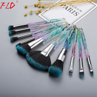 FLD Diamond Fan Sminkecsetek Púder Alapozó Szemhéjpúder Szemöldök Arc Kozmetika Sminkecsetkészlet Brochas Maquillajes