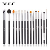 Set de pensule de machiaj BEILI 15 buc. Instrumente de machiaj profesionale Fard de pleoape Blending Eyeliner Set de pensule de machiaj pentru ochi