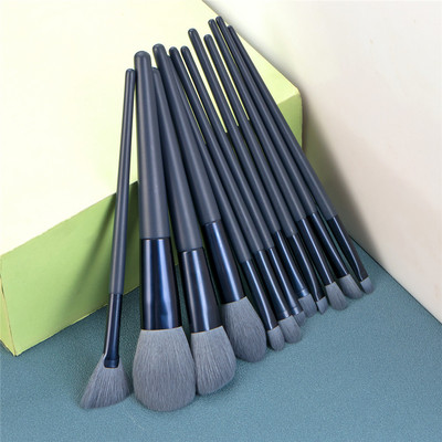 Set de pensule de machiaj din lemn FLD, pudră de păr naturală, pentru fond de ten, fard de pleoape, fard de obraz pentru sprâncene, corector, instrumente cosmetice