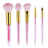 Set de pensule de machiaj cu cristal de unicorn, 4/5 buc, roz, violet, alb, diamant, perie de machiaj pentru fond de ten strălucitor.