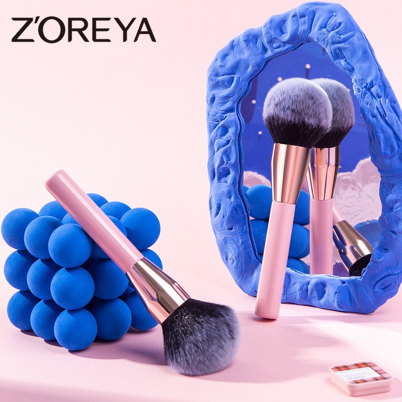 ZOREYA Pink Professional Powder Fundation Sminkecset Nagy pirosító Fekete fával, női kozmetikai eszköz Magic bolyhos, lágyítja a szálat