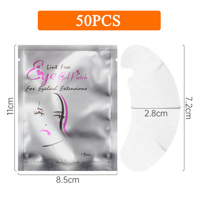 Set de 50 de perechi pentru extensie de gene, în formă de U, cu crestătură, plasture pentru ochi, tampoane de gel pentru plasture pentru gene, consumabile, mască pentru ochi Connec, frumusețe