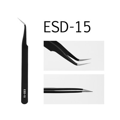 Pensetă antistatică pentru extensie de gene GLAMLASH ESD ST Serie SA Pensetă pentru gene curbate Pensetă cu vârf drept Instrument de machiaj