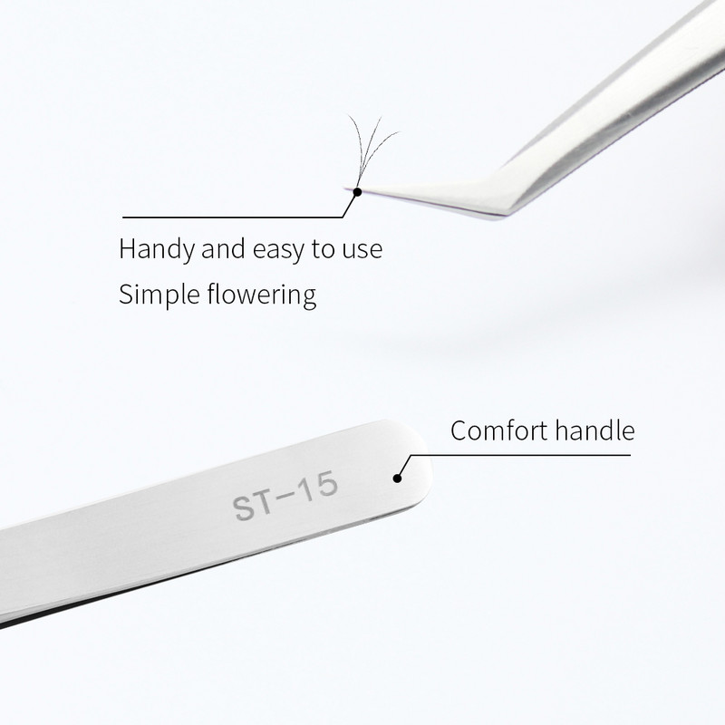 Pensetă antistatică pentru extensie de gene GLAMLASH ESD ST Serie SA Pensetă pentru gene curbate Pensetă cu vârf drept Instrument de machiaj