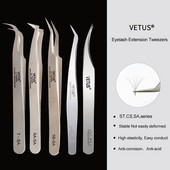 VETUS 1 buc. pensete de volum pentru gene pensete de gene din oțel inoxidabil pentru extensia genelor instrumente de machiaj pentru ochi SA ST