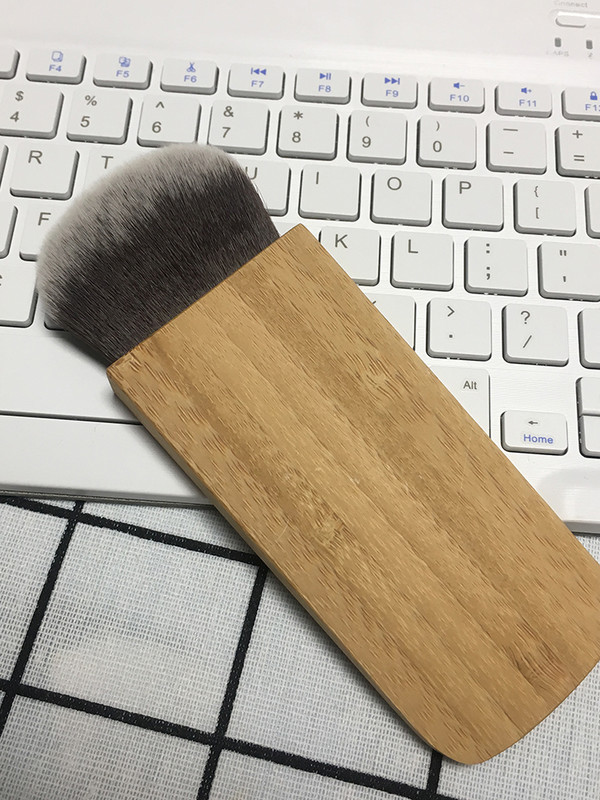 Pensă de machiaj pentru față cu mâner din bambus, perie de înaltă calitate, pentru iluminare, instrument multifuncțional de machiaj
