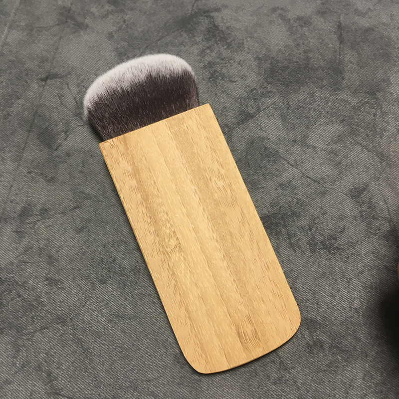 Pensă de machiaj pentru față cu mâner din bambus, perie de înaltă calitate, pentru iluminare, instrument multifuncțional de machiaj