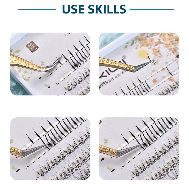 1PC pensete pentru gene false pentru extensii benă curbată individuală gene pentru sprâncene agrafă pentru gene false clește instrument de machiaj pentru unghii