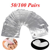 50/100 de perechi de plasturi pentru extensie de gene, izolare sub pleoape, colagen nețesut, cu hidrogel, tampon de îngrijire, grefare, plasture pentru ochi