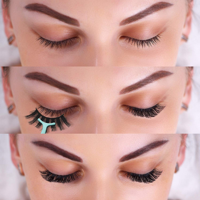 Cleme pentru pensete pentru gene false Aplicator pentru ondulator de gene false din oțel inoxidabil Pensetă pentru extensie pentru gene Instrumente pentru îndepărtarea machiajului pentru frumusețe