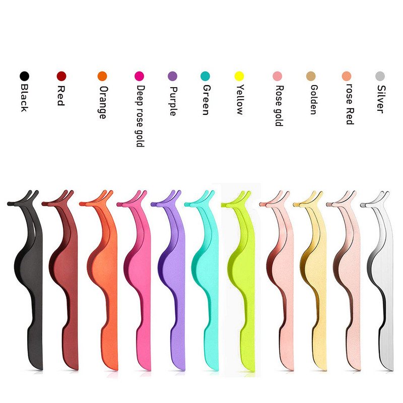 Cleme pentru pensete pentru gene false Aplicator pentru ondulator de gene false din oțel inoxidabil Pensetă pentru extensie pentru gene Instrumente pentru îndepărtarea machiajului pentru frumusețe