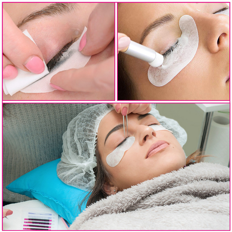 50/100 de plasturi de gene pentru construirea de tampoane de gene Patch-uri de gel pentru ochi sub tampon de gene pentru extensia genelor, plasture fără scame