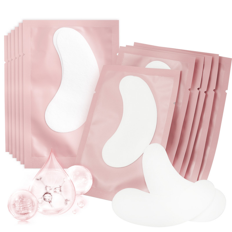 50/100 de plasturi de gene pentru construirea de tampoane de gene Patch-uri de gel pentru ochi sub tampon de gene pentru extensia genelor, plasture fără scame