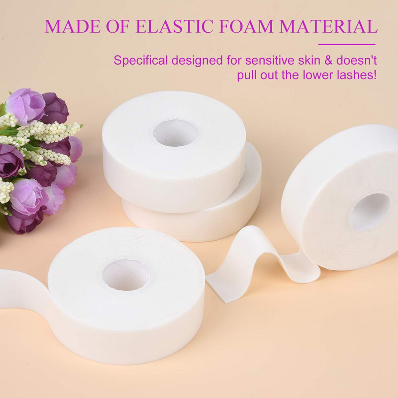 5 m/Rolă Plasture pentru gene cu burete din spumă Bandă pentru gene false Bandă medicală Tampoane pentru ochi fără scame sub plasturi Autocolant Instrument de extensie a genelor