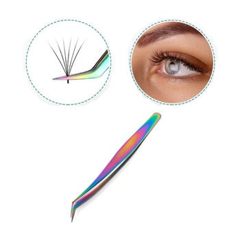 Βλεφαρίδες Beauty Tweezers Eyelash Grafting από ανοξείδωτο χάλυβα τσιμπιδάκια Φύτευση ψεύτικων βλεφαρίδων Βοηθητική συσκευή Πολύχρωμο τιτάνιο