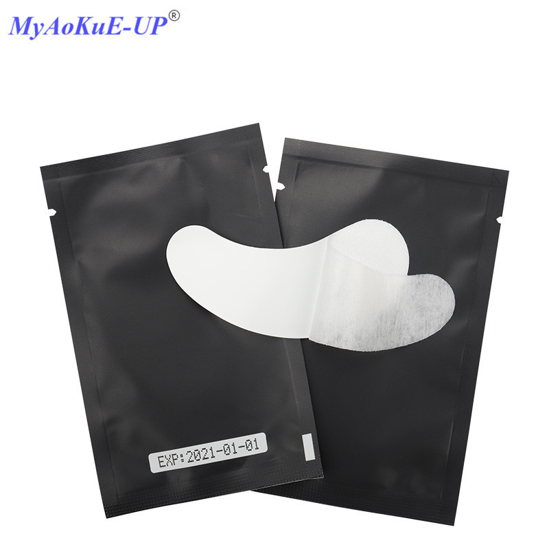 HOT 50 perechi/pachet Ambalare neagră sub ochi Tampoane pentru gene Patch-uri de hârtie Sfaturi Autocolant Wraps Extensie gene Instrumente de machiaj