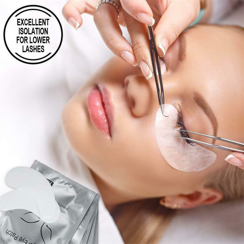 200/100/50 de perechi de plasturi pentru construirea de tampoane pentru ochi cu hidrogel, autocolante din hârtie pentru extensie de gene, fără scame, sub ochi, consumabile de machiaj