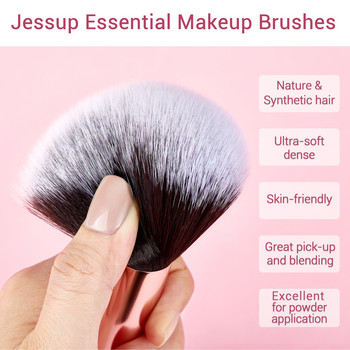 Σετ πινέλων μακιγιάζ Jessup Foundation Buffer Eyeshadow Blending Brush Powder Tool Kits 15τμχ Κιτ καλλυντικών για τρίχες κατσίκας