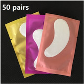 50 párov štepených mihalníc, izolát, kolagénová očná náplasť na spodné mihalnice, rastlinná očná náplasť na mihalnice