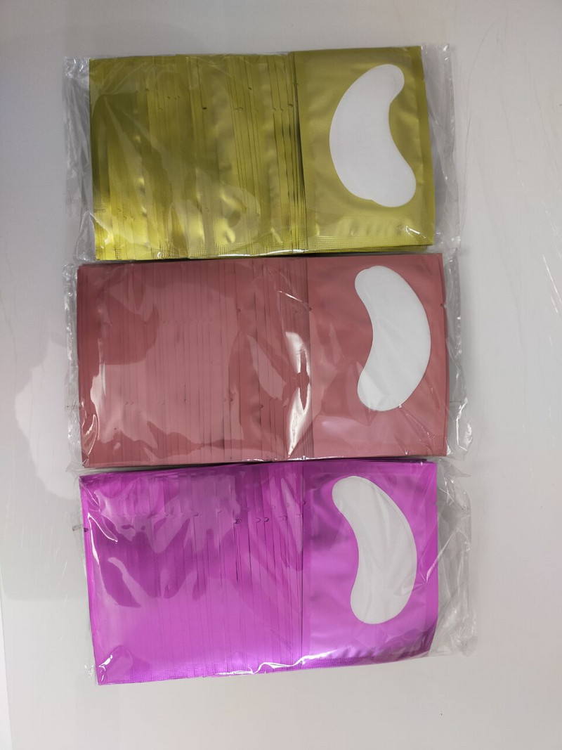 50 párov štepených mihalníc, izolát, kolagénová očná náplasť na spodné mihalnice, rastlinná očná náplasť na mihalnice