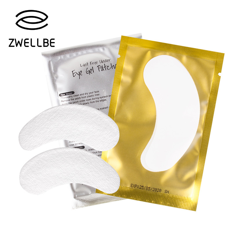 100 párov/balenie Nové papierové náplasti Pod oči Vankúšiky na mihalnice Predlžovanie mihalníc Papierové náplasti na očné tipy Nálepky na fólie Pomôcky na líčenie