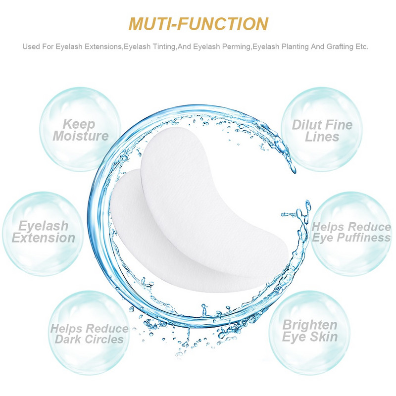 100 párov/balenie Nové papierové náplasti Pod oči Vankúšiky na mihalnice Predlžovanie mihalníc Papierové náplasti na očné tipy Nálepky na fólie Pomôcky na líčenie