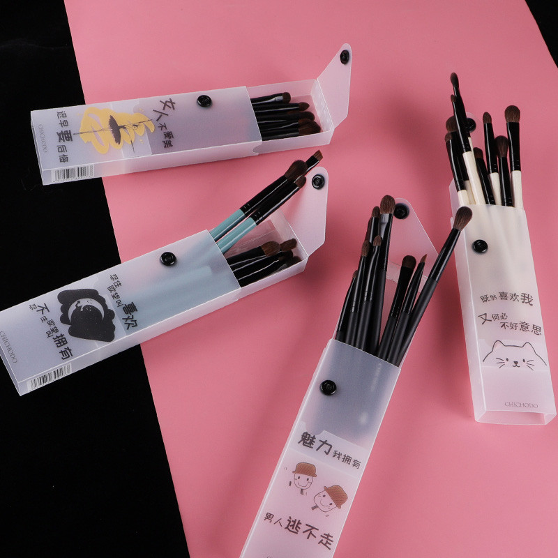 MyDestiny 9db professzionális natúr póni haj smink ecsetek szett-Eye Shadow&Eye szemöldök&orrfesték&Blending&Recealer&szemceruza