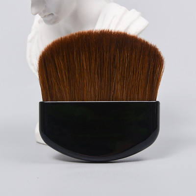 Pensula de iluminat Fard de obraz Pensula de vopsire Halo Mini Pudră liberă Instrumente de machiaj Instrumente de machiaj perie plată portabilă din păr de cal natural subțire