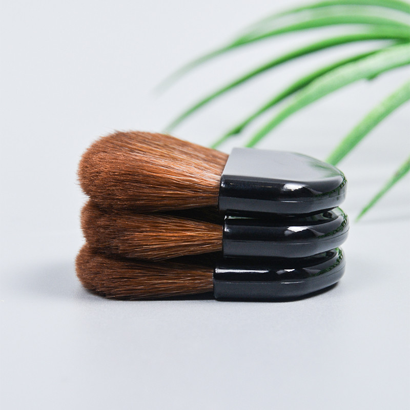 Pensula de iluminat Fard de obraz Pensula de vopsire Halo Mini Pudră liberă Instrumente de machiaj Instrumente de machiaj perie plată portabilă din păr de cal natural subțire