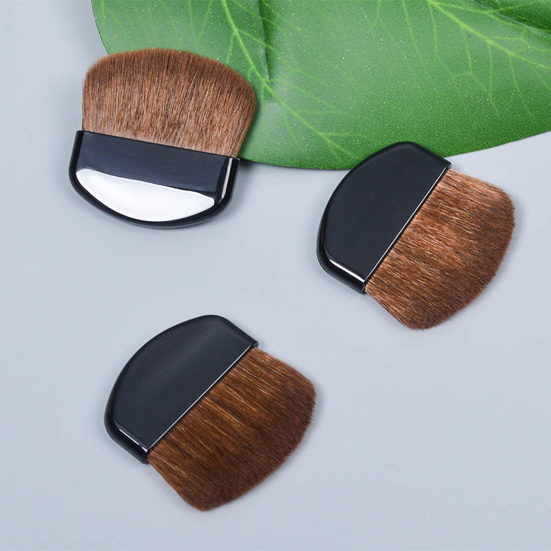 Pensula de iluminat Fard de obraz Pensula de vopsire Halo Mini Pudră liberă Instrumente de machiaj Instrumente de machiaj perie plată portabilă din păr de cal natural subțire