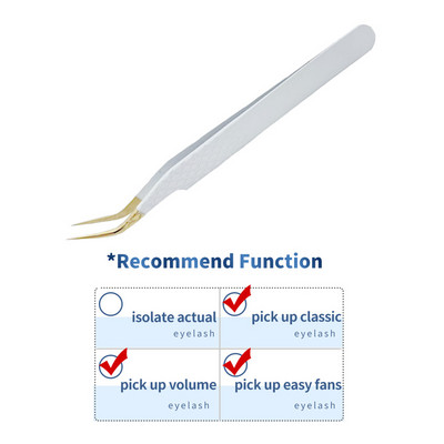 Profesionalus blakstienų priauginimo pincetas, baltas, skirtas rusiškam 3D 6D apimties netikrų blakstienų priauginimui, nagų dailės klipai, makiažo priemonė