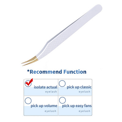 Profesionalus blakstienų priauginimo pincetas, baltas, skirtas rusiškam 3D 6D apimties netikrų blakstienų priauginimui, nagų dailės klipai, makiažo priemonė