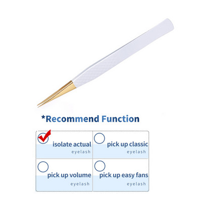 Profesionalus blakstienų priauginimo pincetas, baltas, skirtas rusiškam 3D 6D apimties netikrų blakstienų priauginimui, nagų dailės klipai, makiažo priemonė