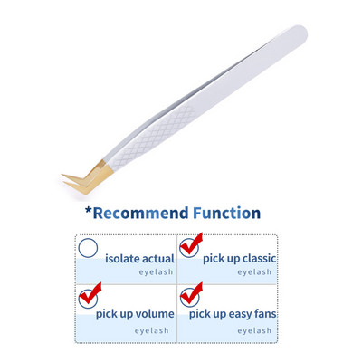 Profesionalus blakstienų priauginimo pincetas, baltas, skirtas rusiškam 3D 6D apimties netikrų blakstienų priauginimui, nagų dailės klipai, makiažo priemonė