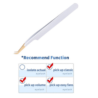 Profesionalus blakstienų priauginimo pincetas, baltas, skirtas rusiškam 3D 6D apimties netikrų blakstienų priauginimui, nagų dailės klipai, makiažo priemonė