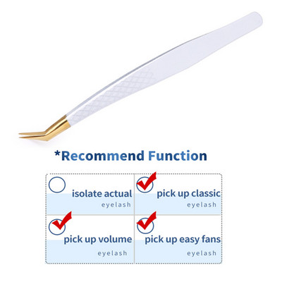 Profesionalus blakstienų priauginimo pincetas, baltas, skirtas rusiškam 3D 6D apimties netikrų blakstienų priauginimui, nagų dailės klipai, makiažo priemonė